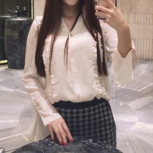 Snidel chiffon shirt with ruffles